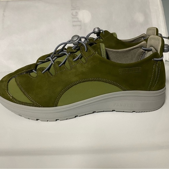 Pandere Womens Barista Shoe Moss Green Gray Wide Width Swelling Plantar Fascitis - Picture 3 of 9
